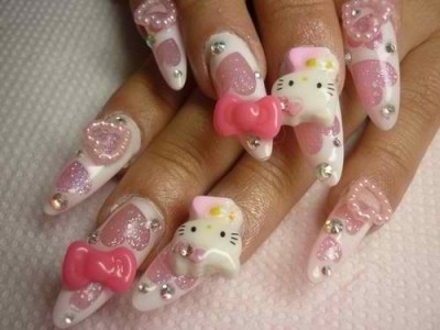 Hello Kitty nail art