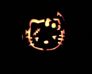 Hello Kitty Frankenstein pumpkin