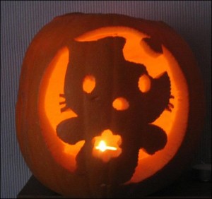 Hello Kitty ghost pumpkin