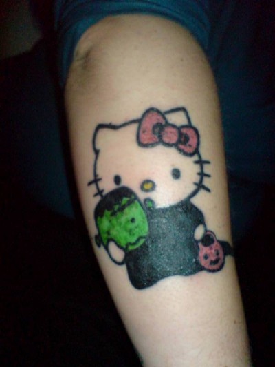 Hello Kitty Halloween tattoo