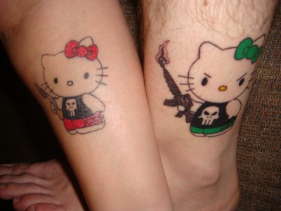 Hello Kitty Punisher tattoo