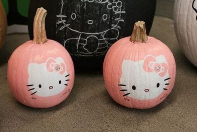 hello kitty face pumpkins