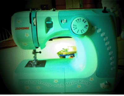 The Hello Kitty janome sewing machine that Zooey Deschanel owns