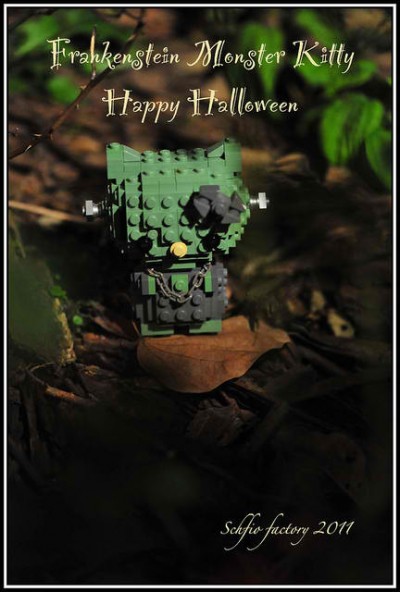 Hello Kitty Lego Frankenstein Halloween figure