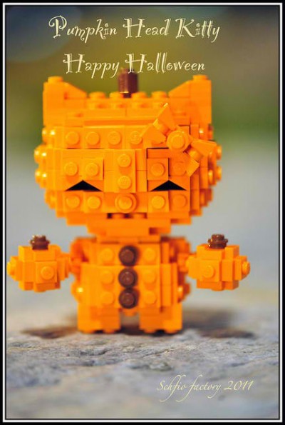 Hello Kitty Lego pumpkin head Halloween figure