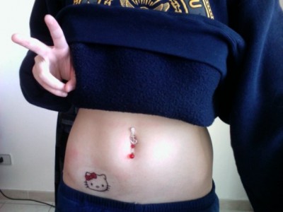 Hello Kitty waist tattoo