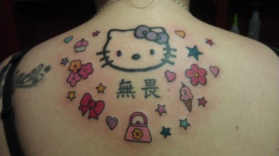 hello kitty accessory tattoo