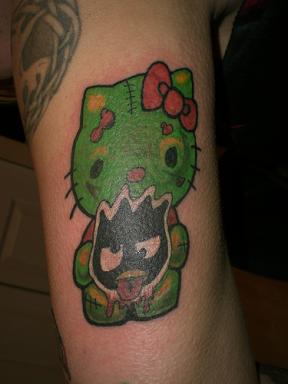 Hello Kitty Frankenstein tattoo
