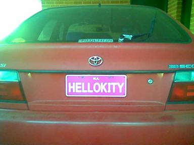 Hello Kitty license plate