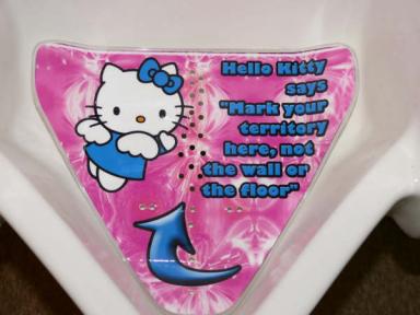 Hello Kitty urinal target