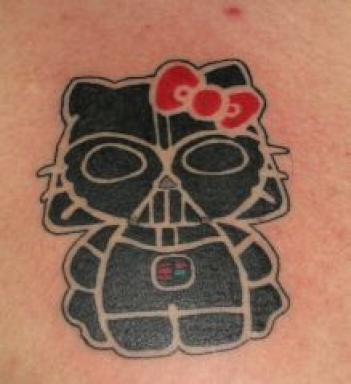 Hello Kitty Darth Vader tattoo