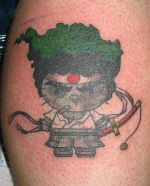 Hello Kitty Afro Samurai tattoo