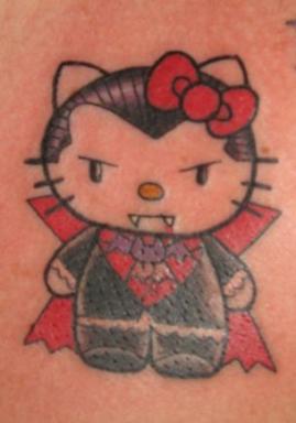 Hello Kitty vampire tattoo