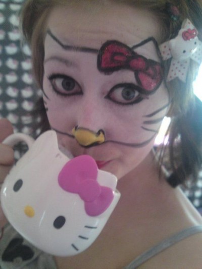 Hello Kitty face paint mask