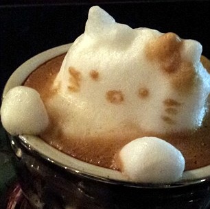 Hello Kitty latte coffee