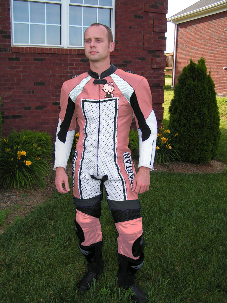 Hello Kitty motorcycle racing leathers