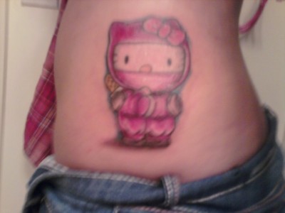 hello kitty pink ninja tattoo