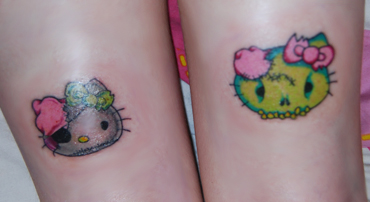 Hello Kitty pirate zombie tattoo