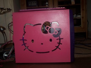 Hello Kitty computer case mod