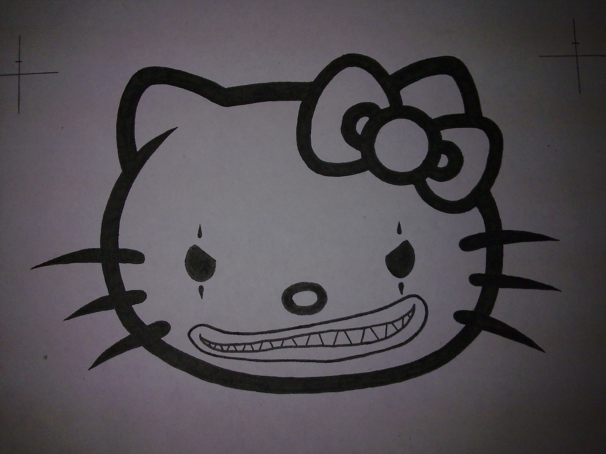 evil hello kitty drawings