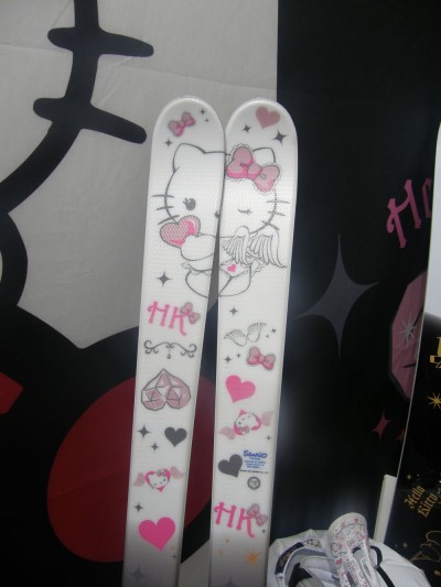 Hello Kitty skis with angel design