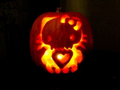Hello Kitty skeleton pumpkin