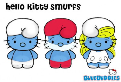 Hello Kitty Smurfs