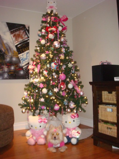 Hello Kitty Christmas tree and decorations