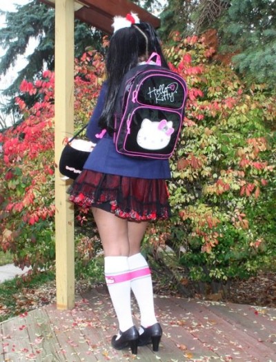 Hello Kitty schoolgirl costume back