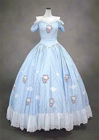 Hello Kitty wedding dress blue