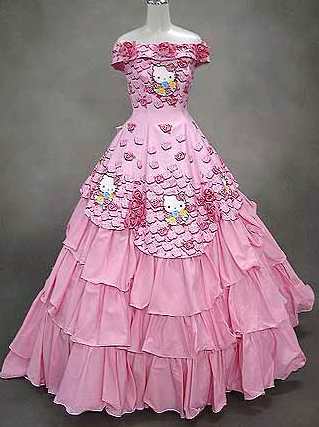 Hello Kitty wedding dress pink