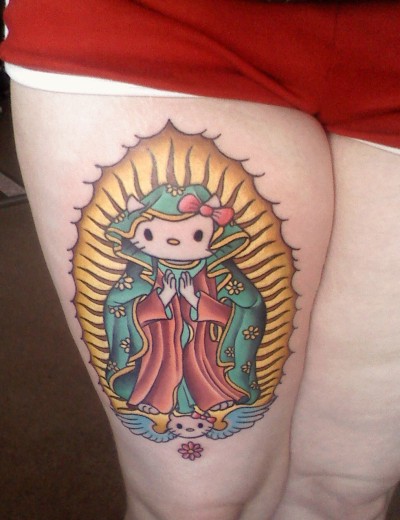 hello kitty virgin mary tattoo