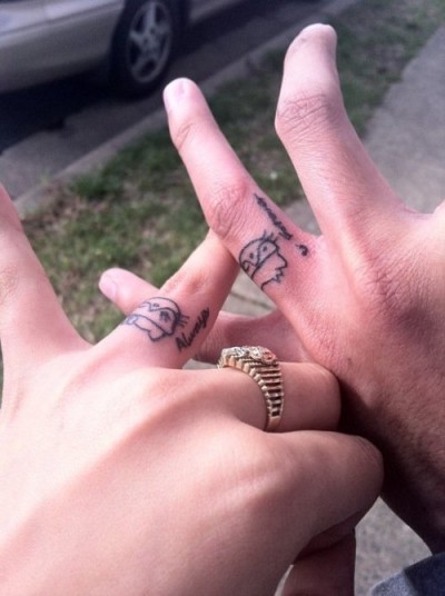 hello kitty wedding ring tattoo