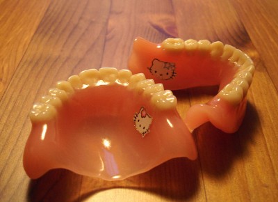 Hello Kitty fake teeth dentures false tooth