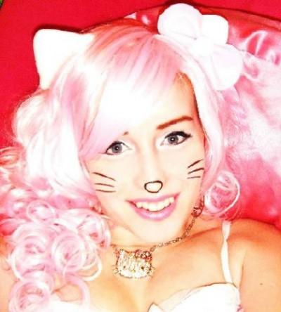 Hello Kitty Halloween pink hair costume