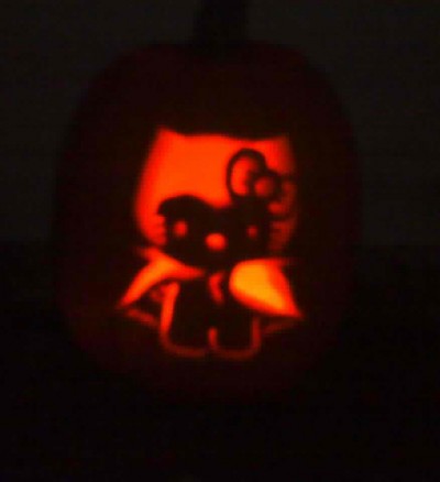 Hello Kitty Halloween vampire pumpkin jack o lantern