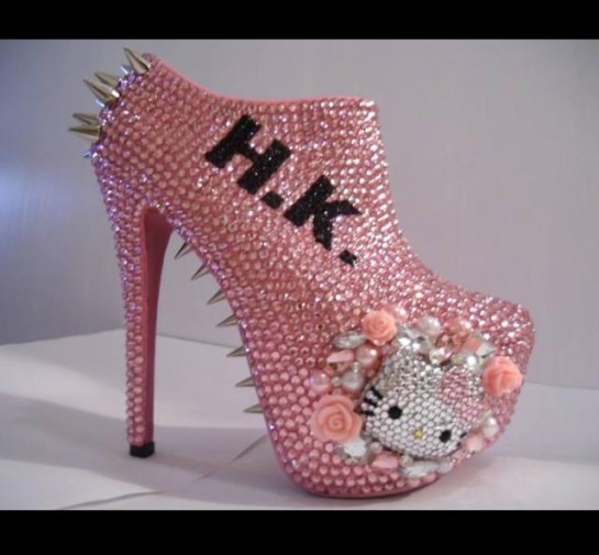 sparkly pink heels