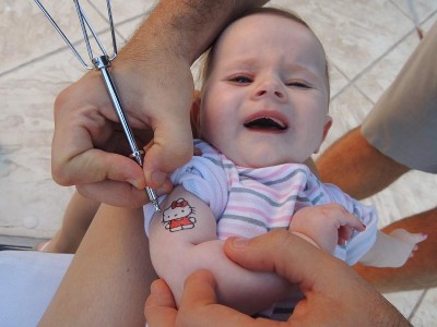 Hello Kitty tattoo on baby